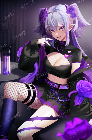 TaPrize collaboration goods illustrations for Ibara DevilRoze(2024). Illustration contributed.