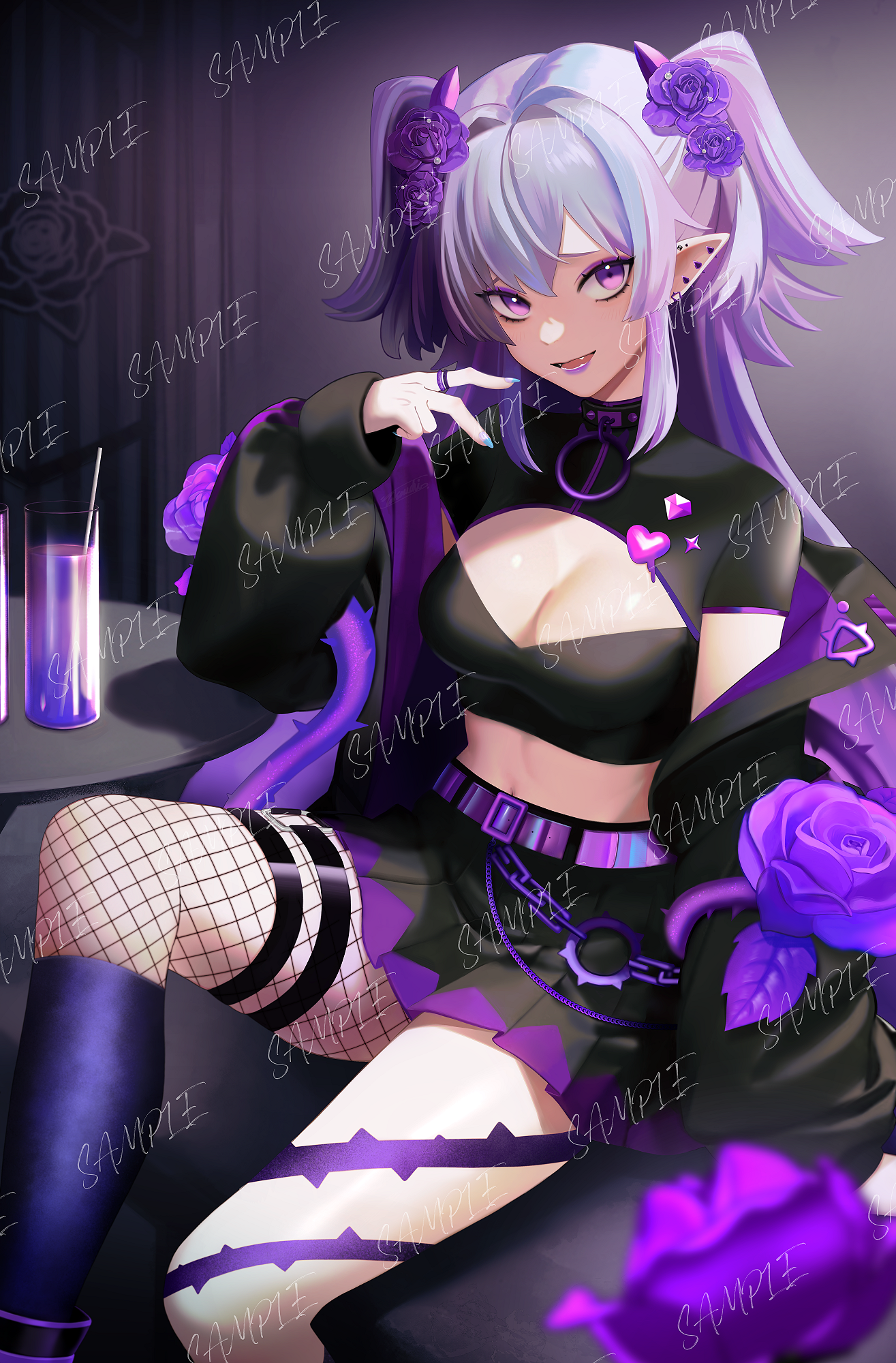 TaPrize collaboration goods illustrations for Ibara DevilRoze(2024). Illustration contributed.